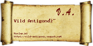 Vild Antigoné névjegykártya